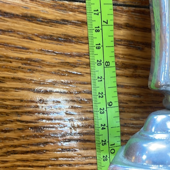 Cross shaped home decor.  Silver color with red. - Picture 8 of 16